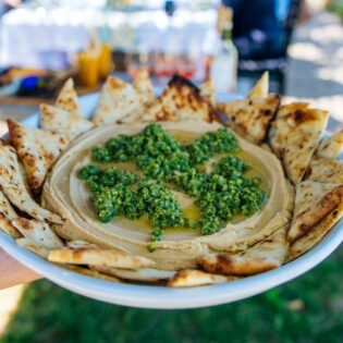 hummus with green olives